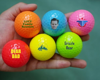 Pelotas de golf personalizadas con foto, logotipo y texto, pelotas de golf personalizadas de diferentes colores, regalos de golf únicos, imprimibles a una o dos caras.