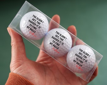Custom Text Golf Ball, Golf Gifts, Single or Double Sided Golf Balls, Father's Day Gift, Gift for Man, Gift for Golfer, Gift for Grandpa