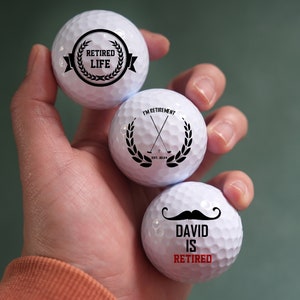 I&#39;m Retired Golf Ball, Custom Retirement Golf Ball Gift, Single or Double Sided Golf Balls, Custom Text Golf Gifts, Happy Retirement