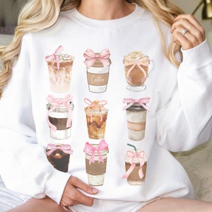 Coquette Coffee Sweatshirt - Fun and Chic Coffee Lover Sweater - Perfect Gift for Her
