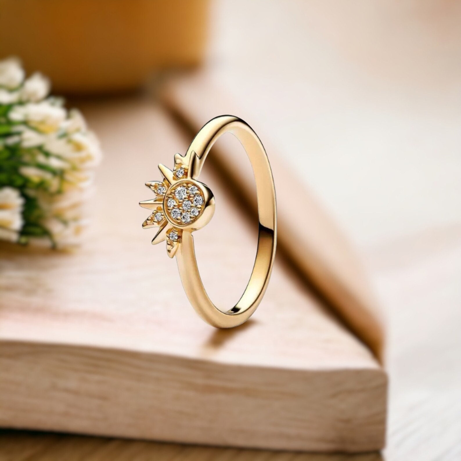 Pandora Sun And Moon Rings Sun And Moon Ring Set, Sparkling