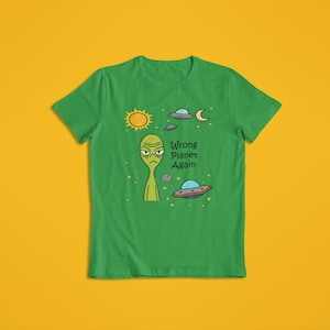 Grumpy Alien T-Shirt or Hoodie | Funny UFO Graphic, Space Lover Gift