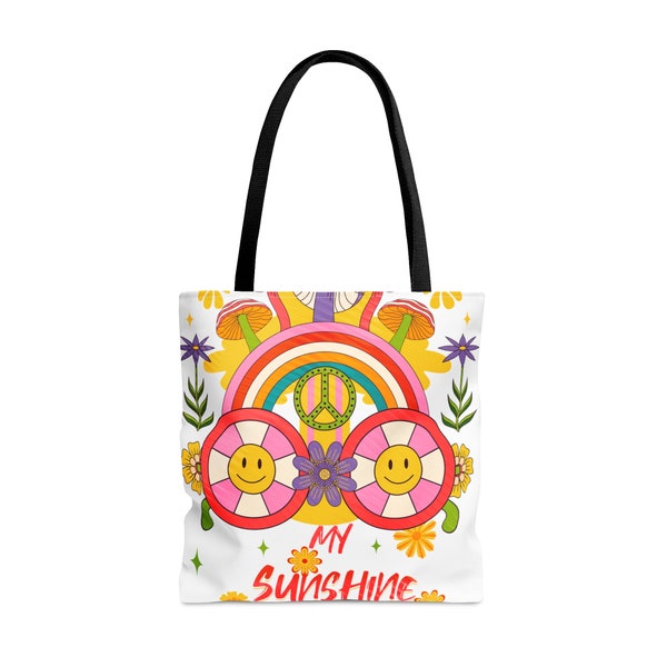 Sac fourre-tout en polyester, sac fourre-tout imprimé My Sunshine, imprimé intégral (AOP), amateur de champignons, amateur d'art, sac fourre-tout en polyester laminé à l'intérieur