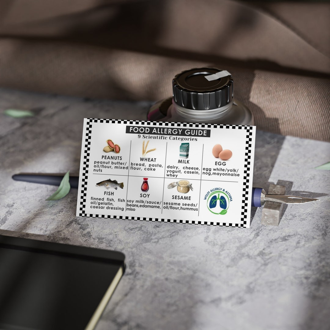 FOOD ALLERGY Travel-wallet Card Restaurant Card Allergy Travel ...