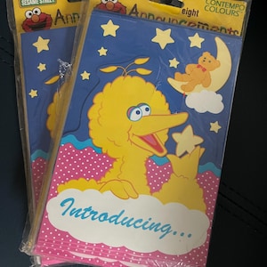 Contempo Colours Sesame Street Baby Announcements  - 8 per pack (set of 2) sealed (1998)