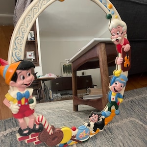 Vintage Walt Disney Pinocchio and Friends Wall Mirror (1960s) 16