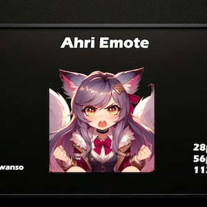 Ahri LoL twitch emotes -  Twitch/Discord emotes  |  Discord Emotes | League of Legends | Chibi Emotes | Heart | Cute Emotes