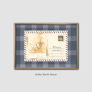 postale de sorcière en vacances | Art de plage lunatique Halloween en téléchargement numérique | Art mural tendance téléchargeable | Impression de cartes postales vintage