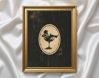 Cowgirl Cocktail Vintage Western Gothic Wall Art Print
