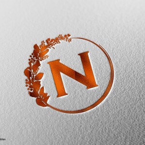 Monograma inicial único botánico, diseño elegante de una sola letra, monograma listo para imprimir / My Lovely Printables