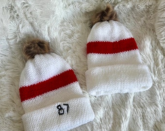 Geïnspireerde gebreide muts van Travis Kelce, Kansas City Chief, 87
