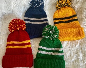PATTERN Wizarding Inspired House Hat Beanie Circular Knitting Machine PATTERN