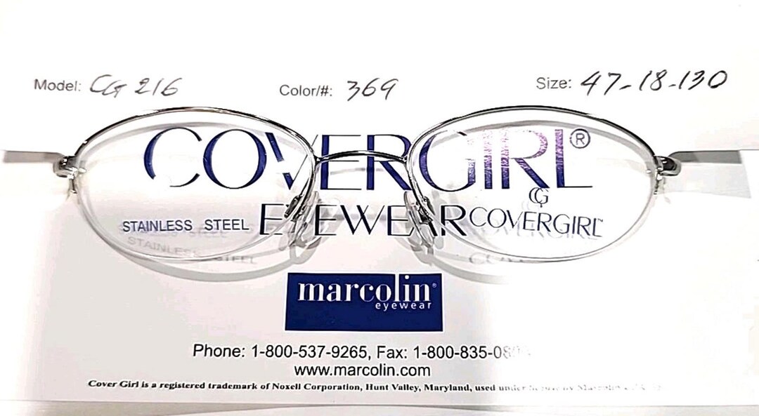 COVERGIRL CG216 369 Small Gunmetal Oval Half Rim Eyeglasses  display picture 3