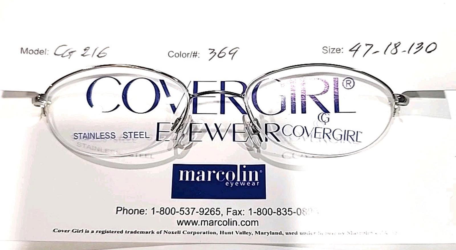 COVERGIRL CG216 369 Small Gunmetal Oval Half Rim Eyeglasses 