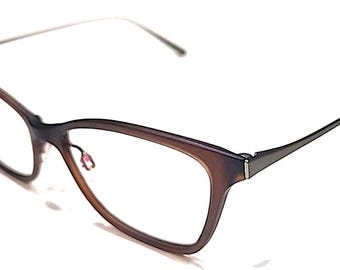 Maui Jim MJO2606-26M Small Brown Metal Square Eyeglasses 52-15 145 Japan New