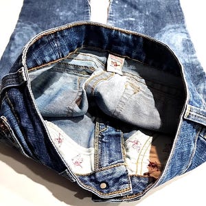 True Religion Joey Jeans Blue Distressed Flap Pocket Bell Bottom 30Wx34L image 10