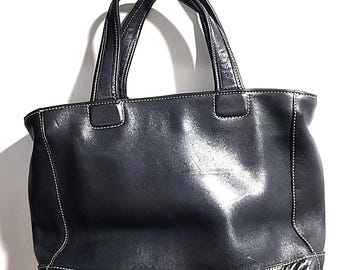 Vintage COACH L8D 9306 Bleeker Black Leather Hand Bag Tote 13x8x5