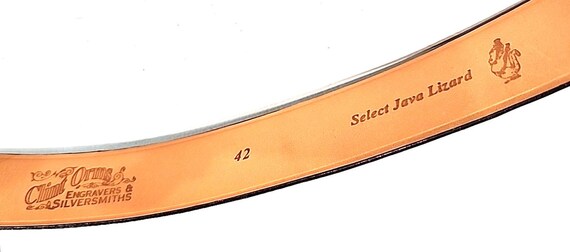 Clint Orms Select Java Lizard Skin Black Belt No … - image 4