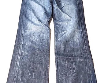 Seven For All Man Kind Mens Blue Jeans Distressed Slouchy Button Fly 38Wx33L