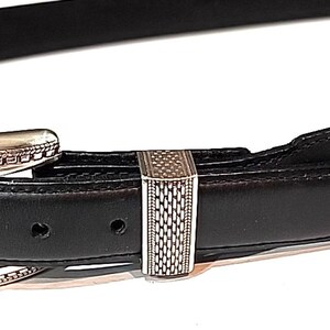 Brighton Vintage Onyx x5203 Black Braided Leather Belt Size 46 Buckle 1993 image 2
