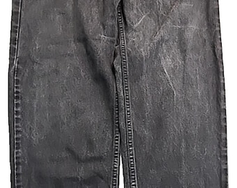 Levi's 550 Mens Black Jeans Actual 34Wx31L Denim Relaxed Fit Tapered Leg