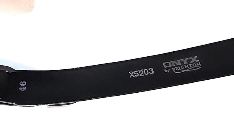 Brighton Vintage Onyx x5203 Black Braided Leather Belt Size 46 Buckle 1993 image 4