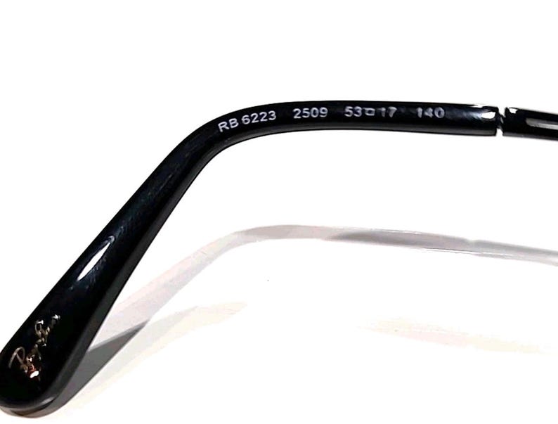 Gafas de sol Ray Ban RB6223 2509 con montura rectangular de metal negro, talla 53-17, 140 imagen 7
