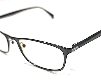 Gafas de sol PRADA VPR51P con montura rectangular de metal negro, talla 54-18, 140, Italia, sin almohadilla nasal