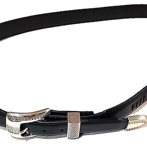 Brighton Vintage Onyx x5203 Black Braided Leather Belt Size 46 Buckle 1993 image 1