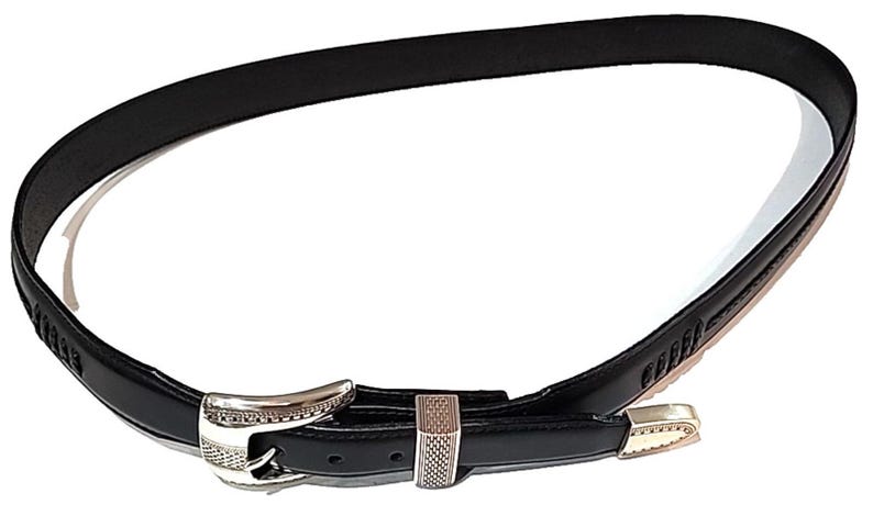 Brighton Vintage Onyx x5203 Black Braided Leather Belt Size 46 Buckle 1993 image 1