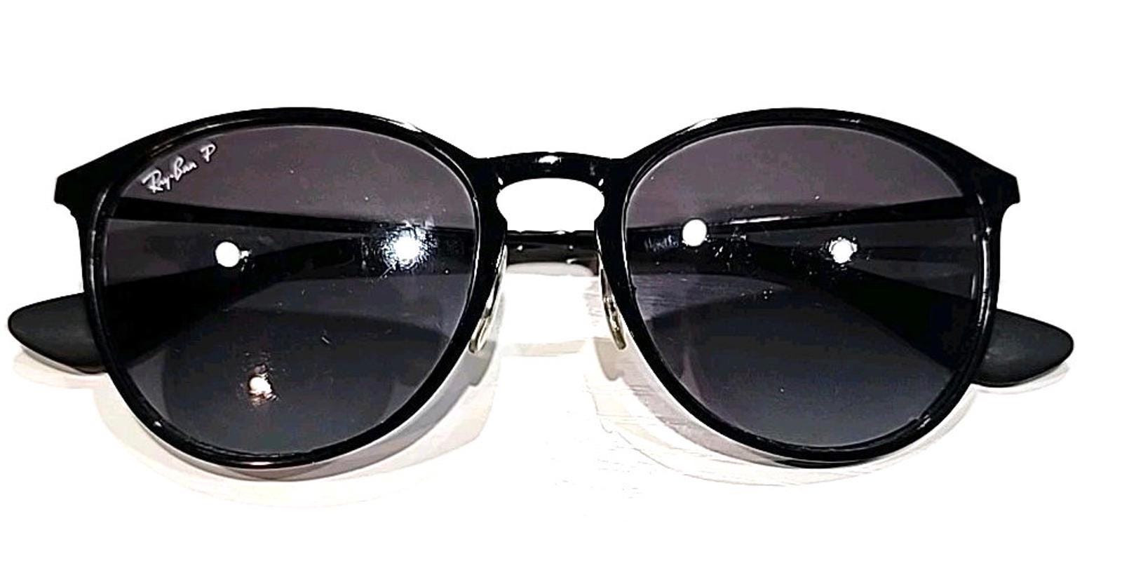 Ray Ban RB3539 002/T3 Black Round Gray Polarized Sunglasses 