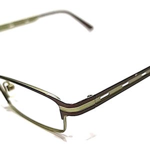 Prodesign Danmark 1207 Bruna Metallgröna Rektangelglasögon 51-17 130 Japan