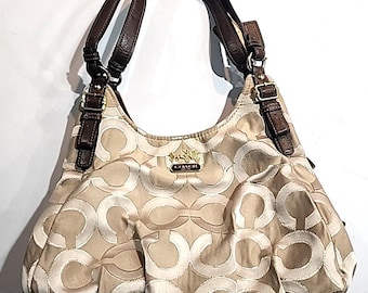COACH H1120 18785 Vintage Madison Op Art Signature Three Compartment Bucket Bag