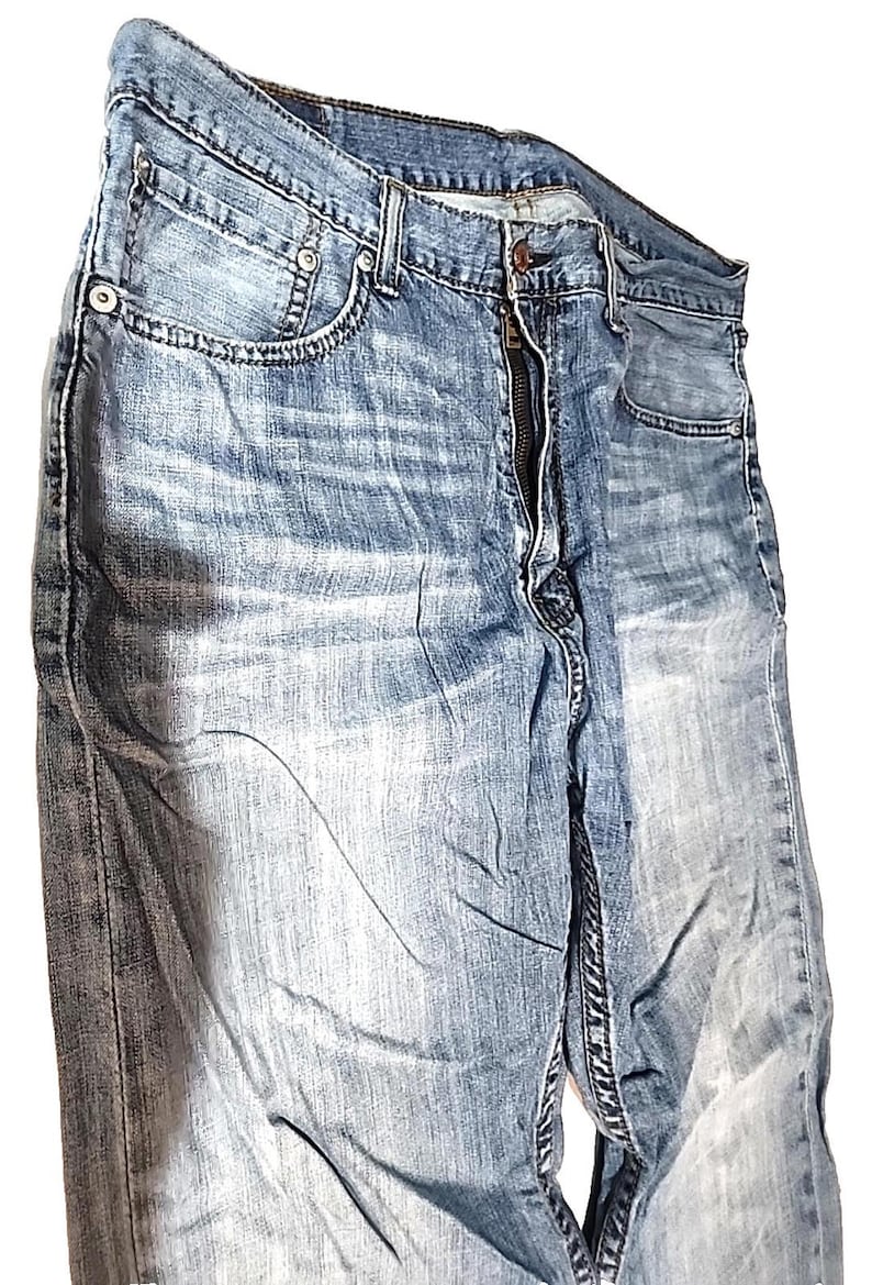 Levi's 505 Mens Jeans Actual 36x29 Blue Denim Straight Leg Regular Fit Boot Cut image 2