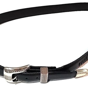 Vintage ONYX 19403 Black Leather Belt Size 28 Marked 1993 90s Silver Buckle Tip Onyx 1993 Belt - Etsy main image 2