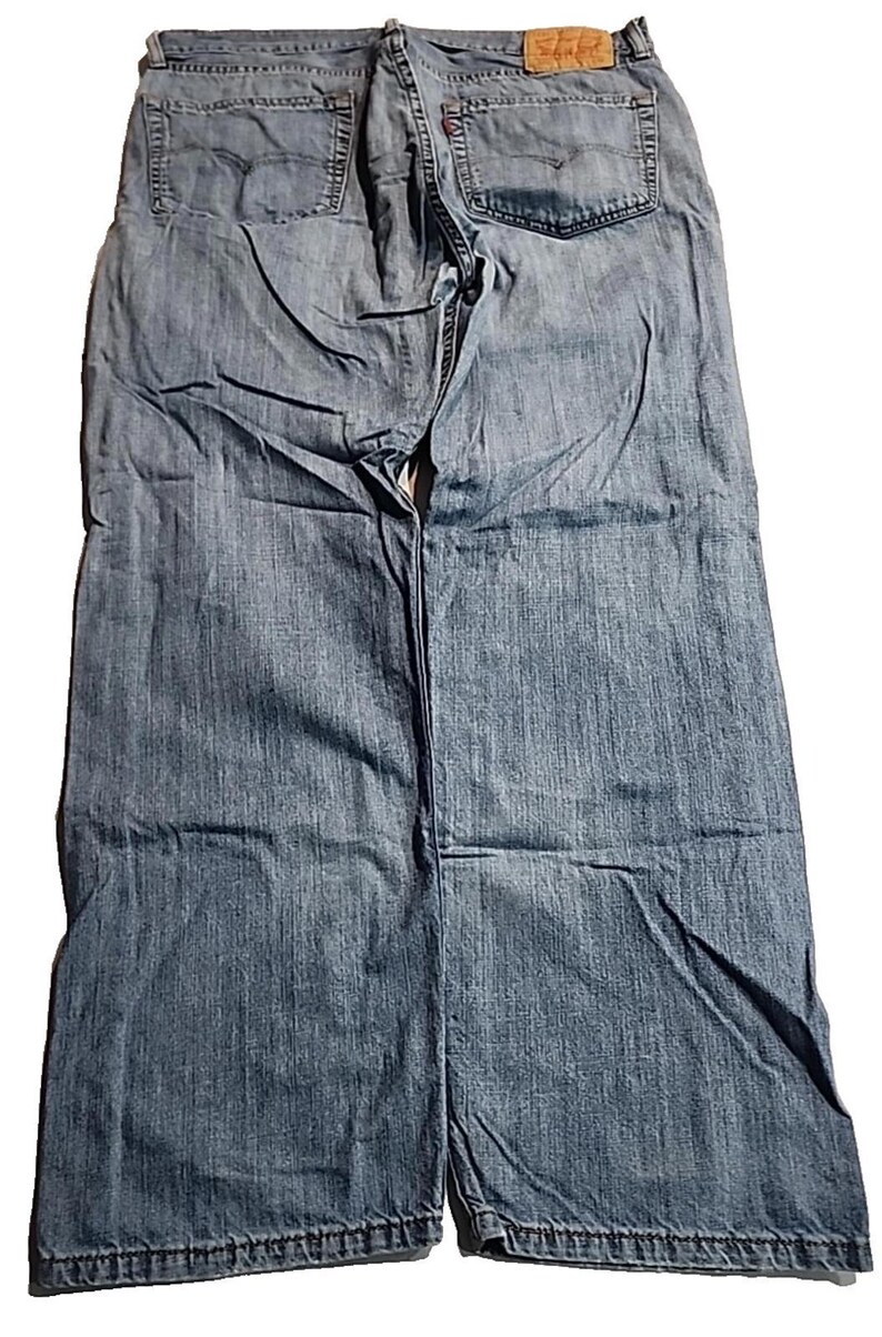 Levi's 505 Mens Jeans Actual 36x29 Blue Denim Straight Leg Regular Fit Boot Cut image 4