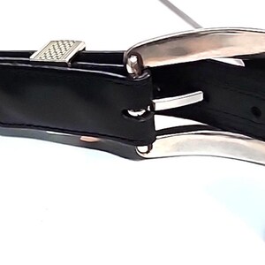 Brighton Vintage Onyx x5203 Black Braided Leather Belt Size 46 Buckle 1993 image 5