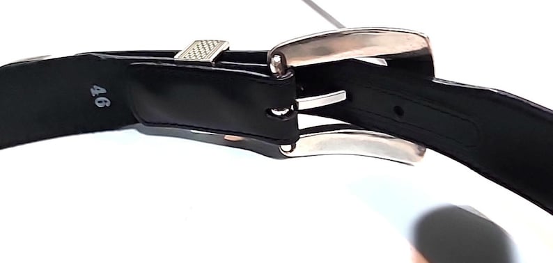 Brighton Vintage Onyx x5203 Black Braided Leather Belt Size 46 Buckle 1993 image 5