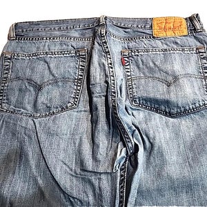 Levi's 505 Mens Jeans Actual 36x29 Blue Denim Straight Leg Regular Fit Boot Cut image 5