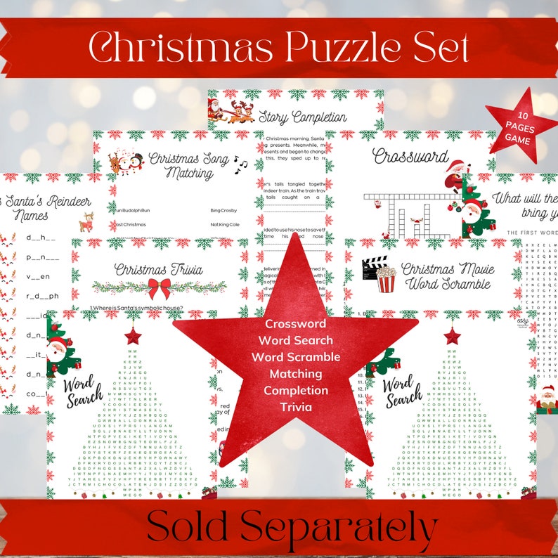 Christmas Word Game Set Festive - Il 794xN.5664498803 Bn9b 