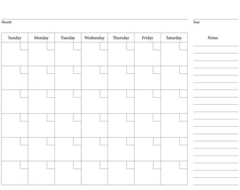 Blank Calendar Template, 8.5 X 11 Inches, Vertical Printable Calendar ...