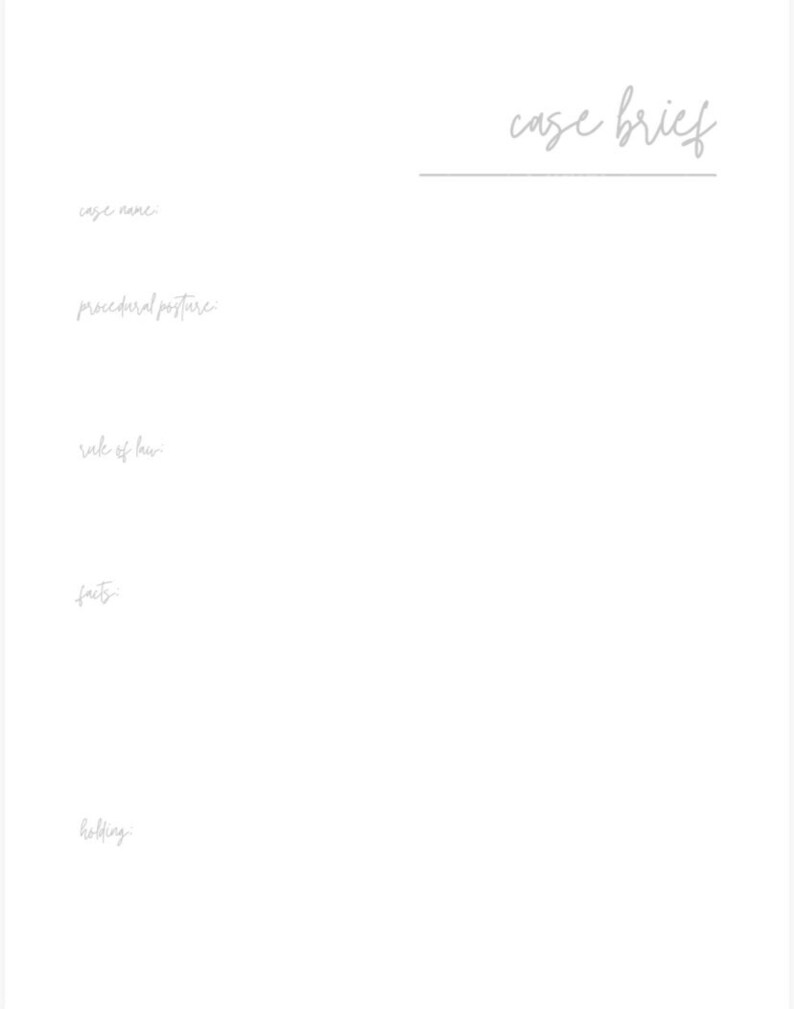 Case Brief Template - Etsy