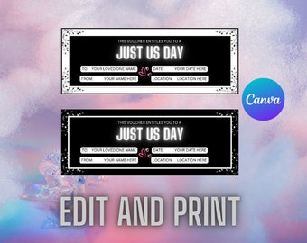 Love Date Gift Coupon | INSTANT DOWNLOAD, editable text | Printable Voucher | Last Minute Gift | Personalized Certificate | Gift Voucher