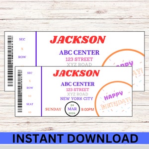 Editable Concert Ticket Canva Template, Printable Event Ticket, Custom Concert Ticket Invitation,Concert Ticket Digital Download Gift