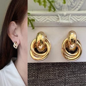 Tiny Gold Clip On Earrings: 2cm Small Dangle