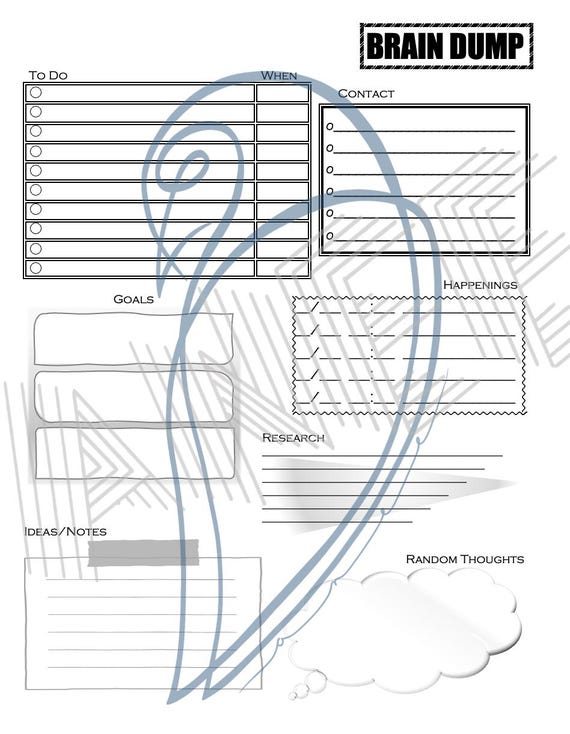 Brain Dump Worksheet Printable | Mental Clarity Planner PDF | Get Thoughts Out & Reduce Overwhelm