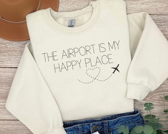 Travel Lover Airport Sweater, Airplane Sweatshirt, Gift For Traveler, Cozy Plane Crew Neck, Pilot Shirt, Fight Attendant Shirt