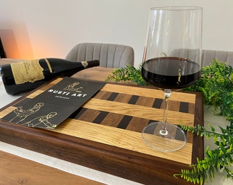 Handmade wooden cutting boards, chopping board, custom end grain wood cutting board, Oak cutting board, with big handles.