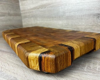 Handmade wooden cutting boards, chopping board, custom end grain wood cutting board, oak cutting board, with big handles.