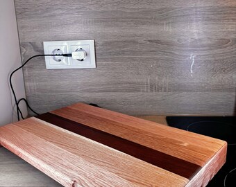Solid End-Grain cutting board "The braid" 40 x 29 x4.5 cm